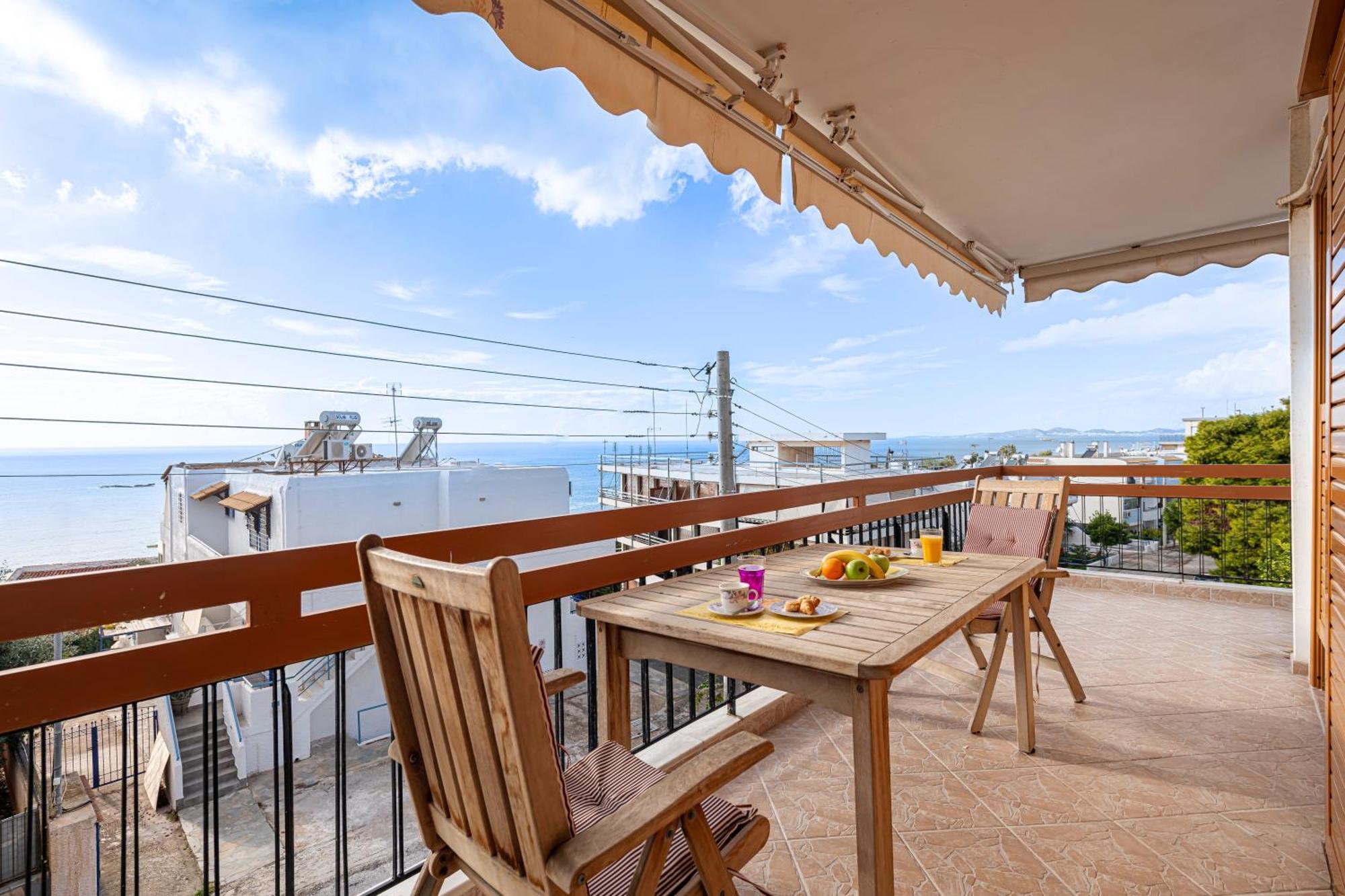 Sea View Apartment 100M From The Beach Saronida Dış mekan fotoğraf