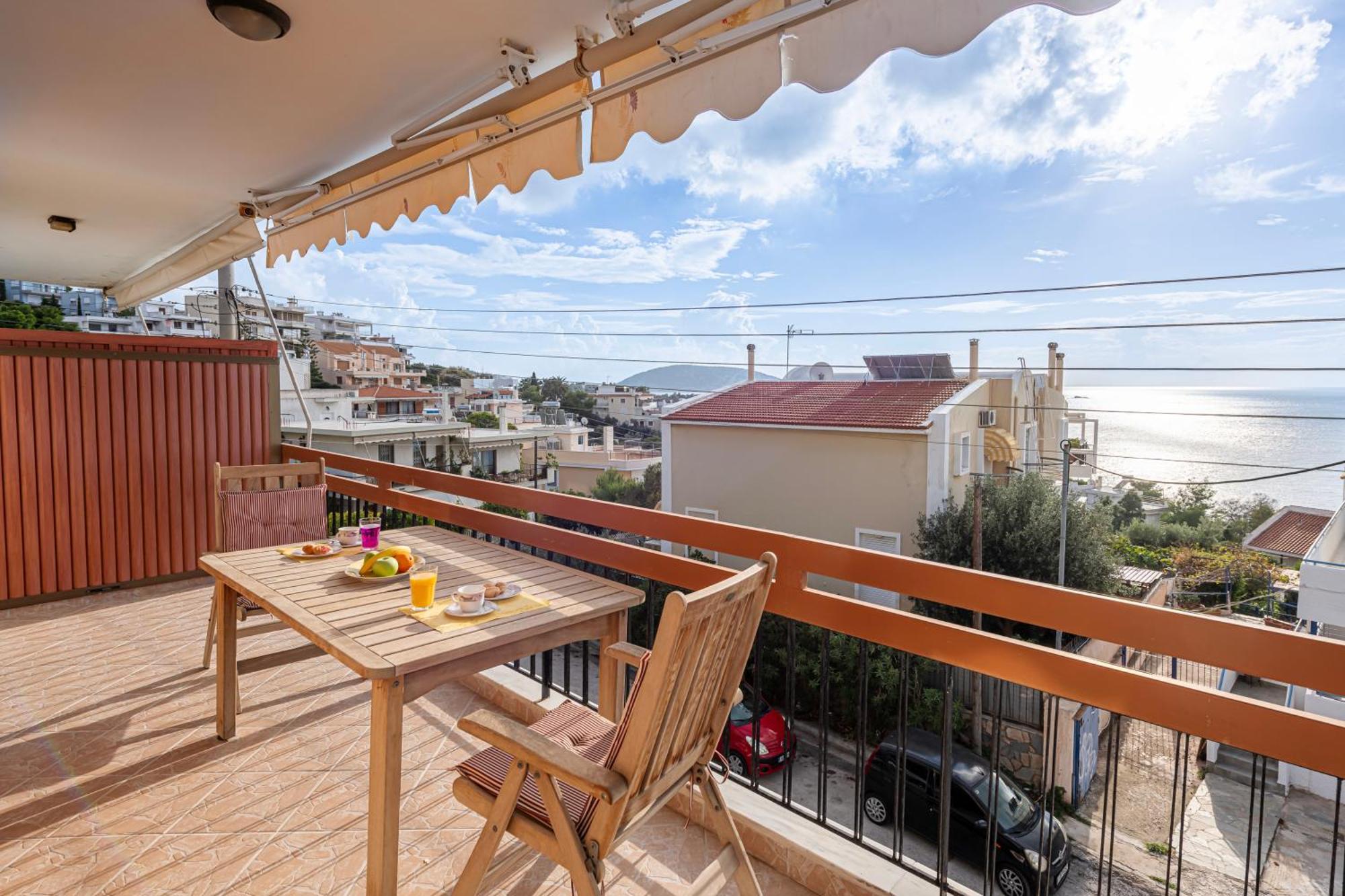 Sea View Apartment 100M From The Beach Saronida Dış mekan fotoğraf
